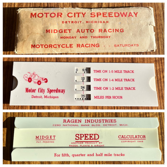 1948 speed calculator from lynn anderson Motor City Speedway, Warren Township